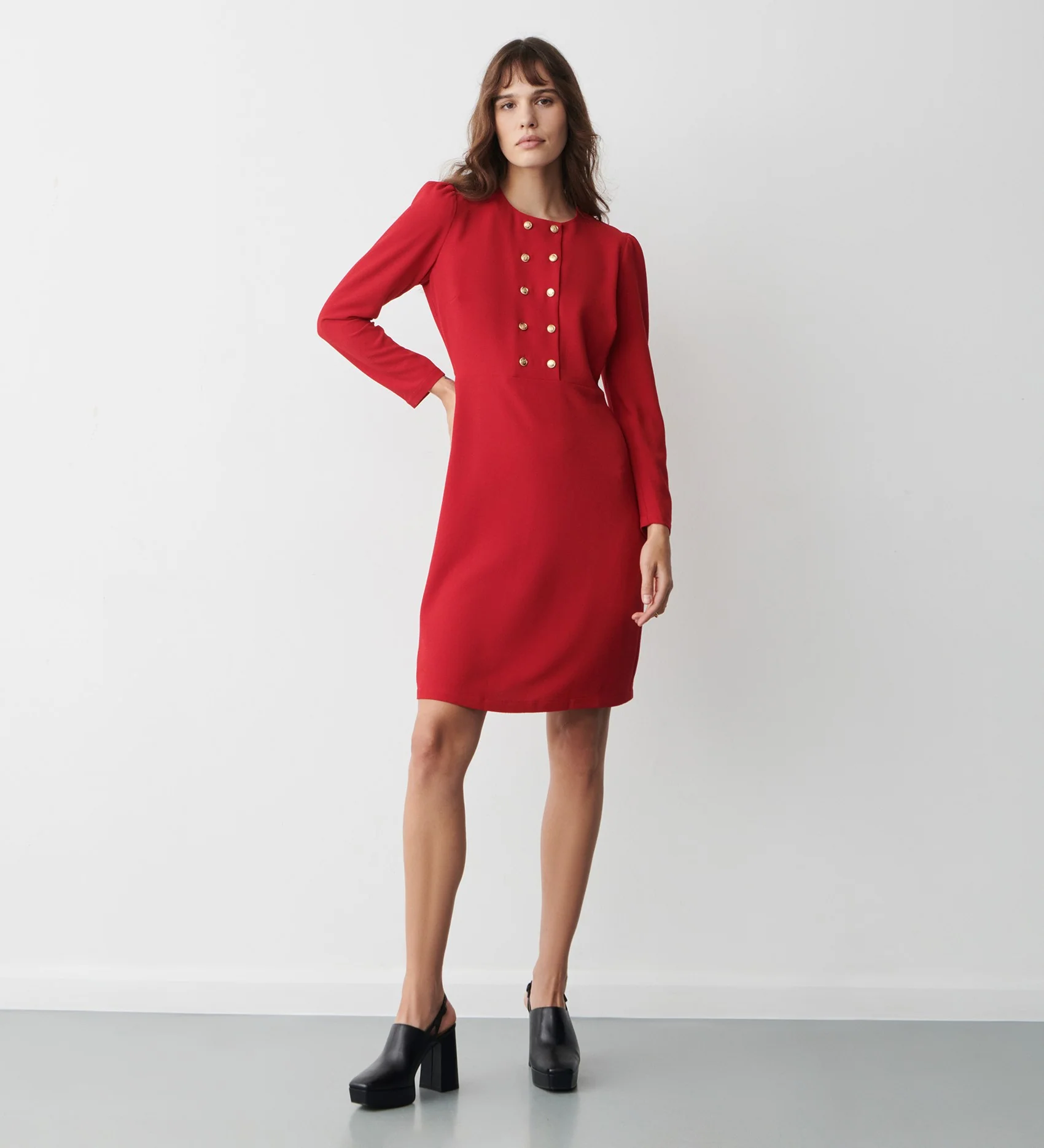 Tally Red Knee Length Dress - Image 3