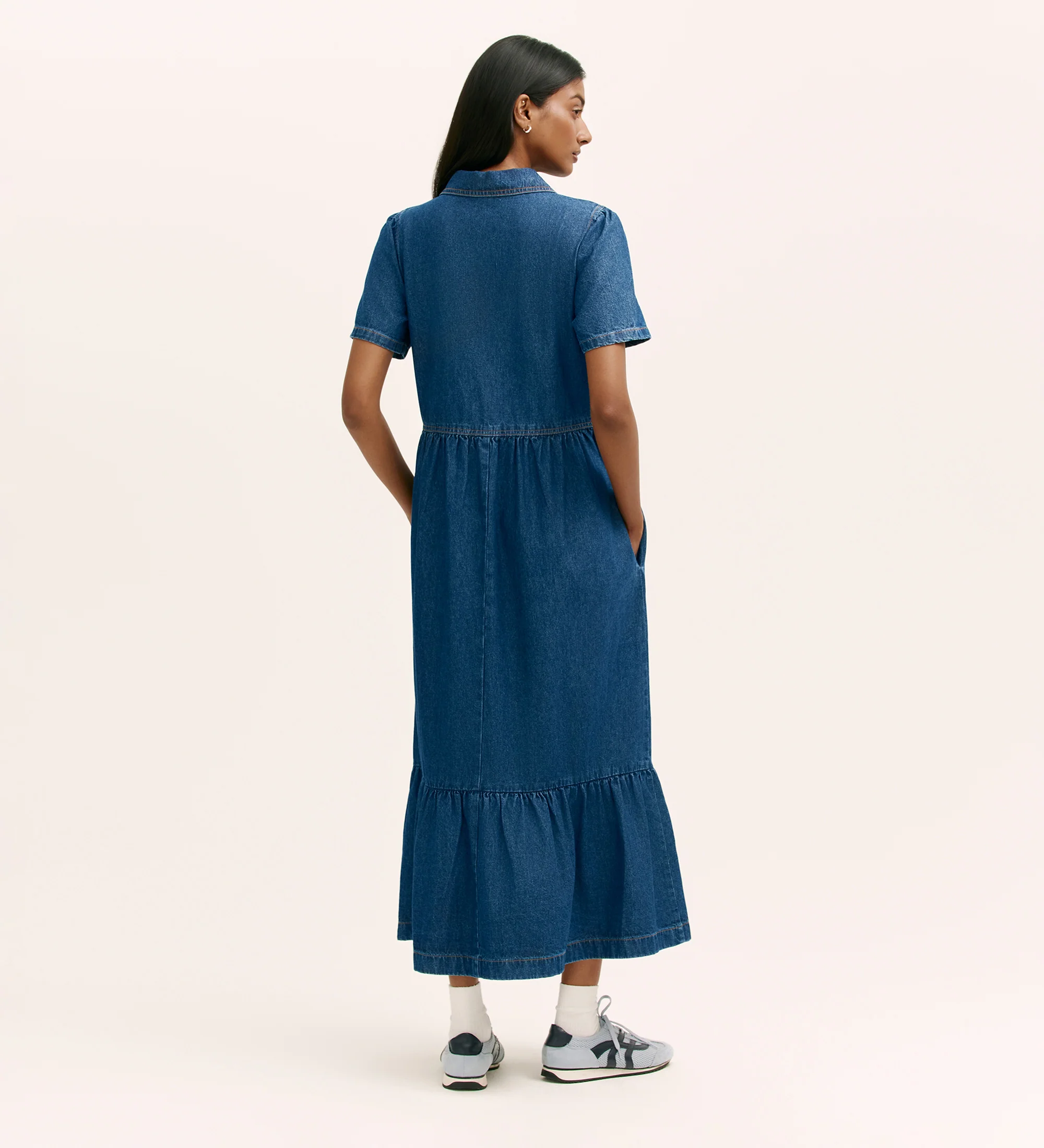 Tania Indigo Denim Midi Dress - Image 4