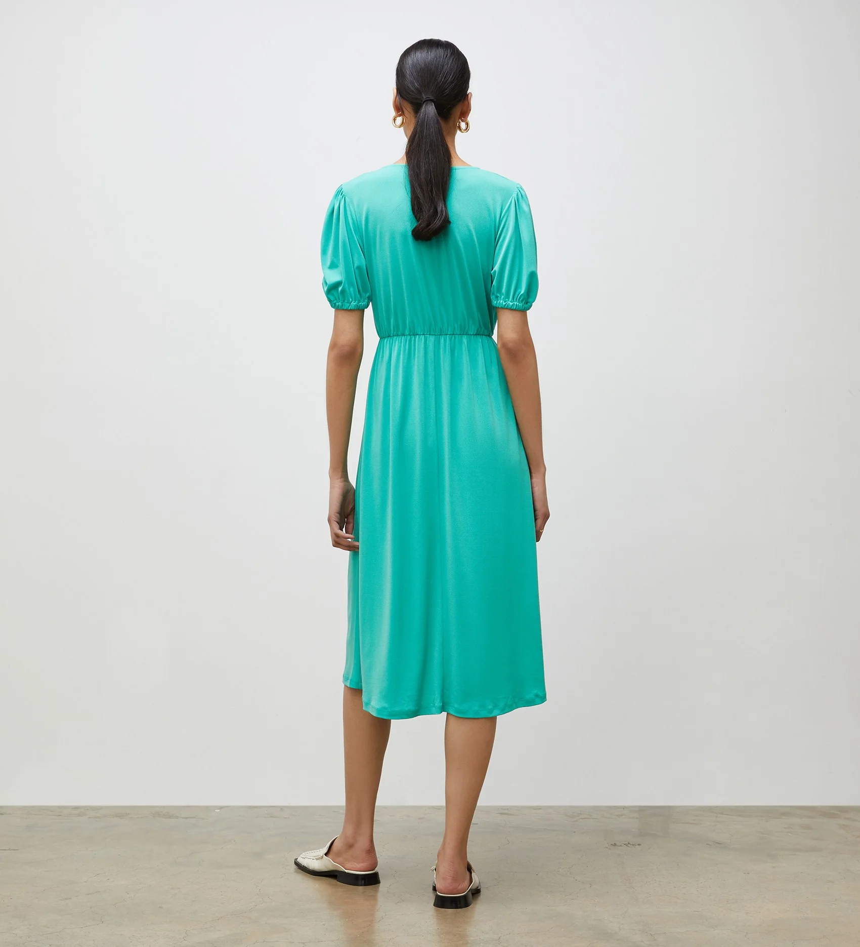 Tanya Green Jersey Crepe Midi Dress - Image 4