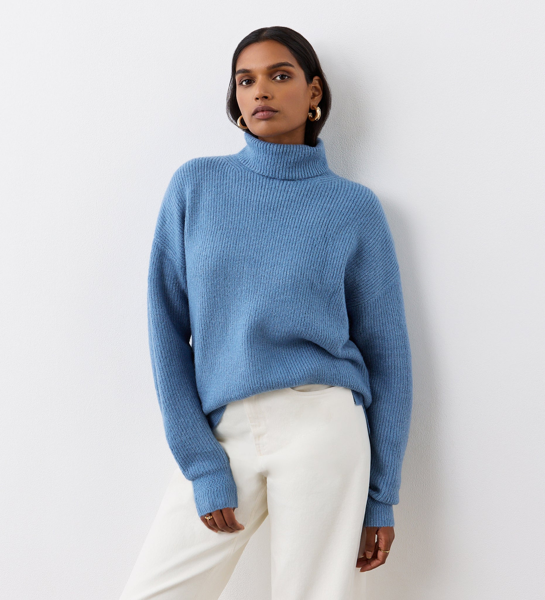 Tillie Blue Roll Neck Jumper - Image 3