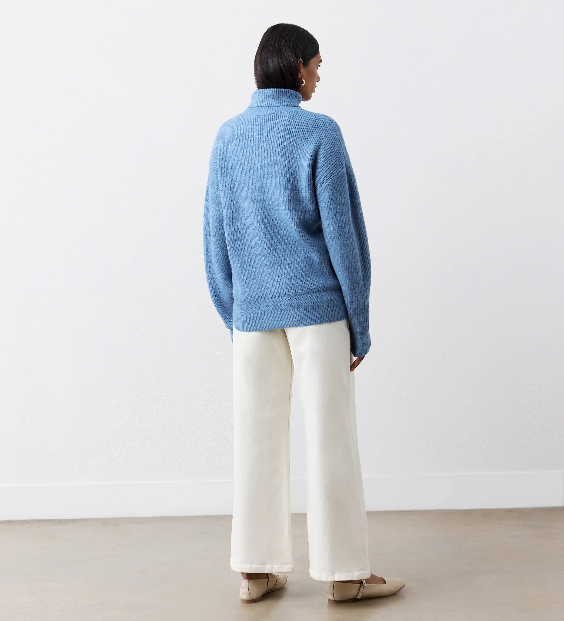 Tillie Blue Roll Neck Jumper - Image 4