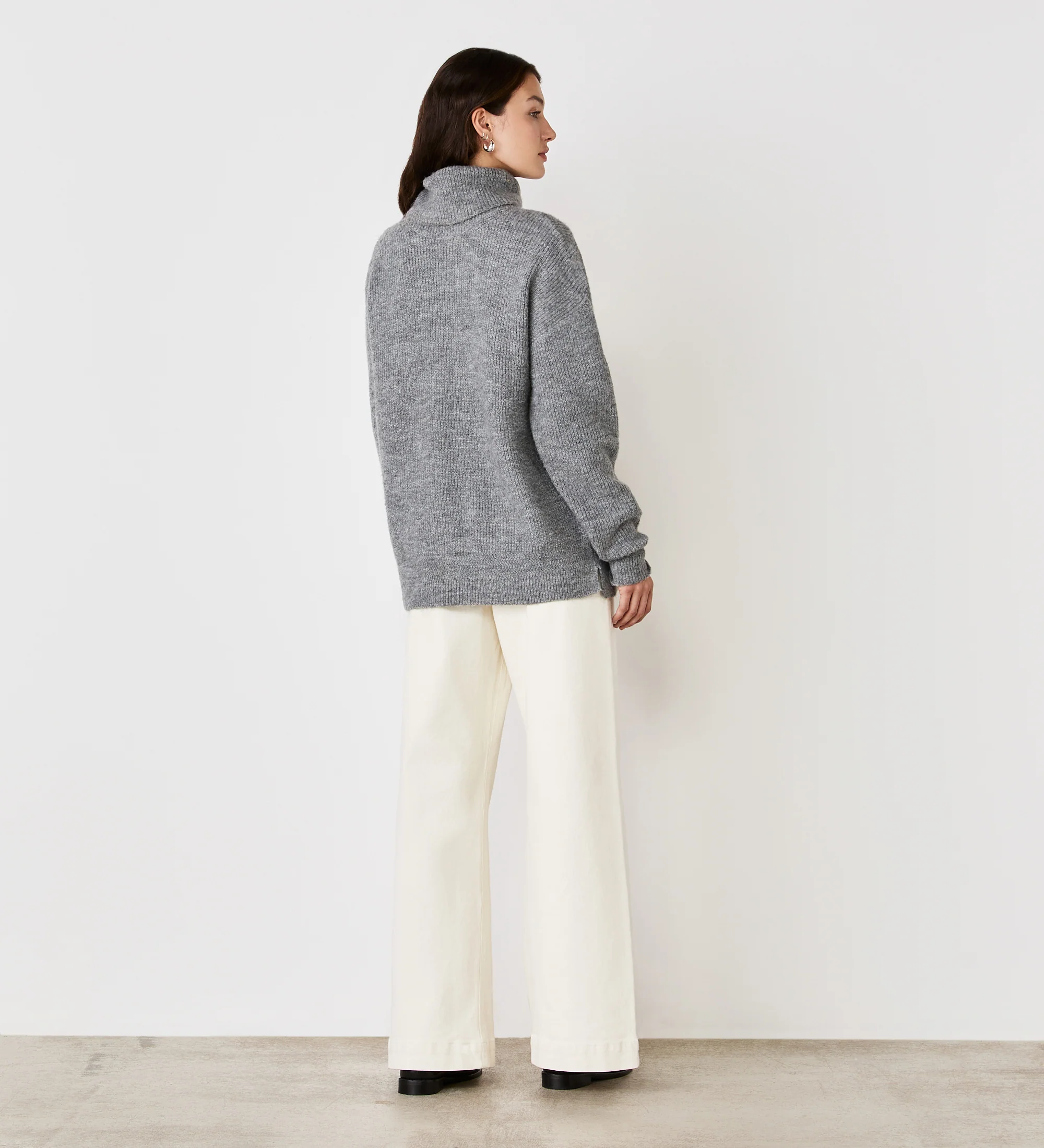 Tillie Grey Marle Roll Neck Jumper - Image 4