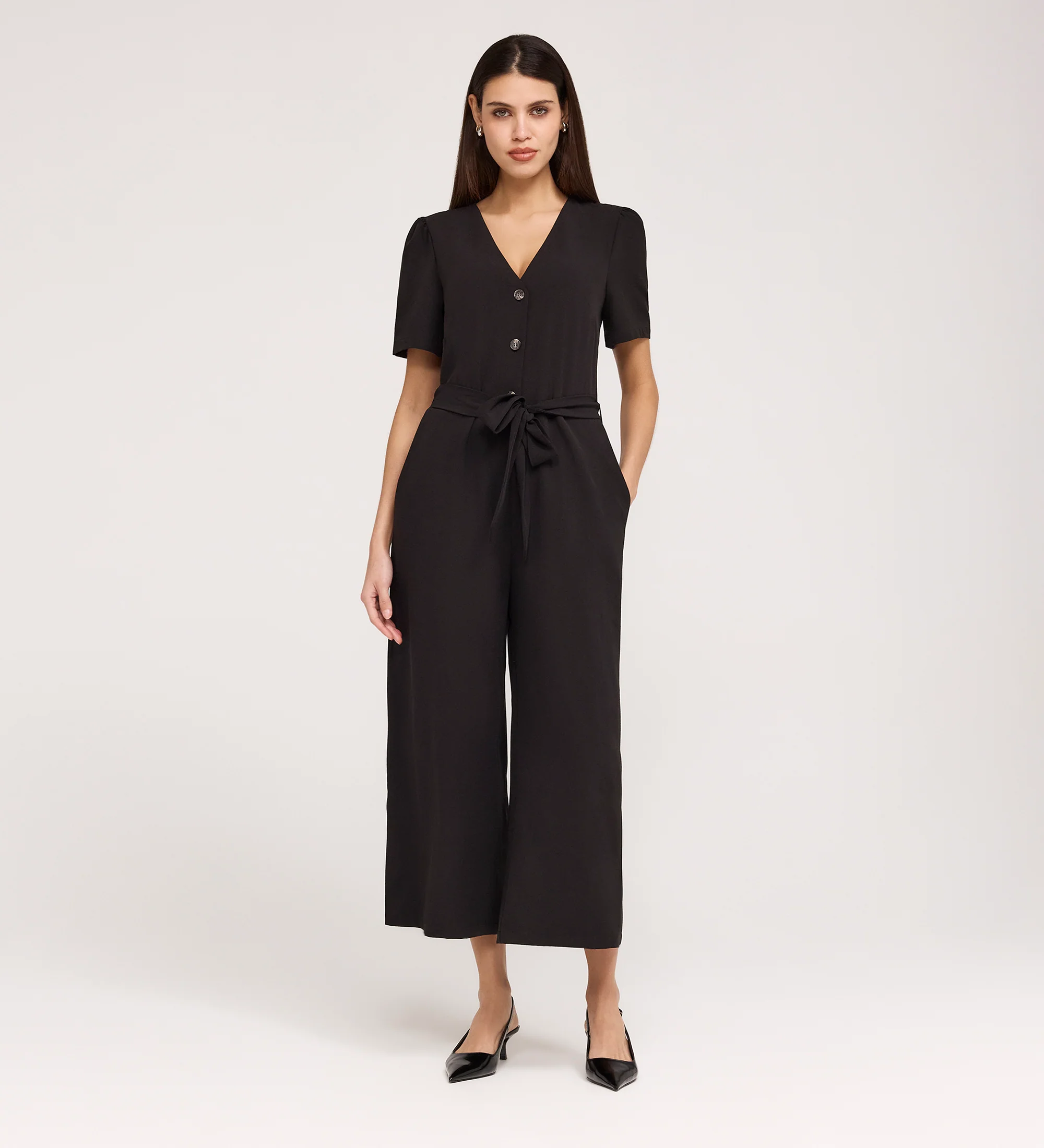 Uma Black Crepe Jumpsuit - Image 5