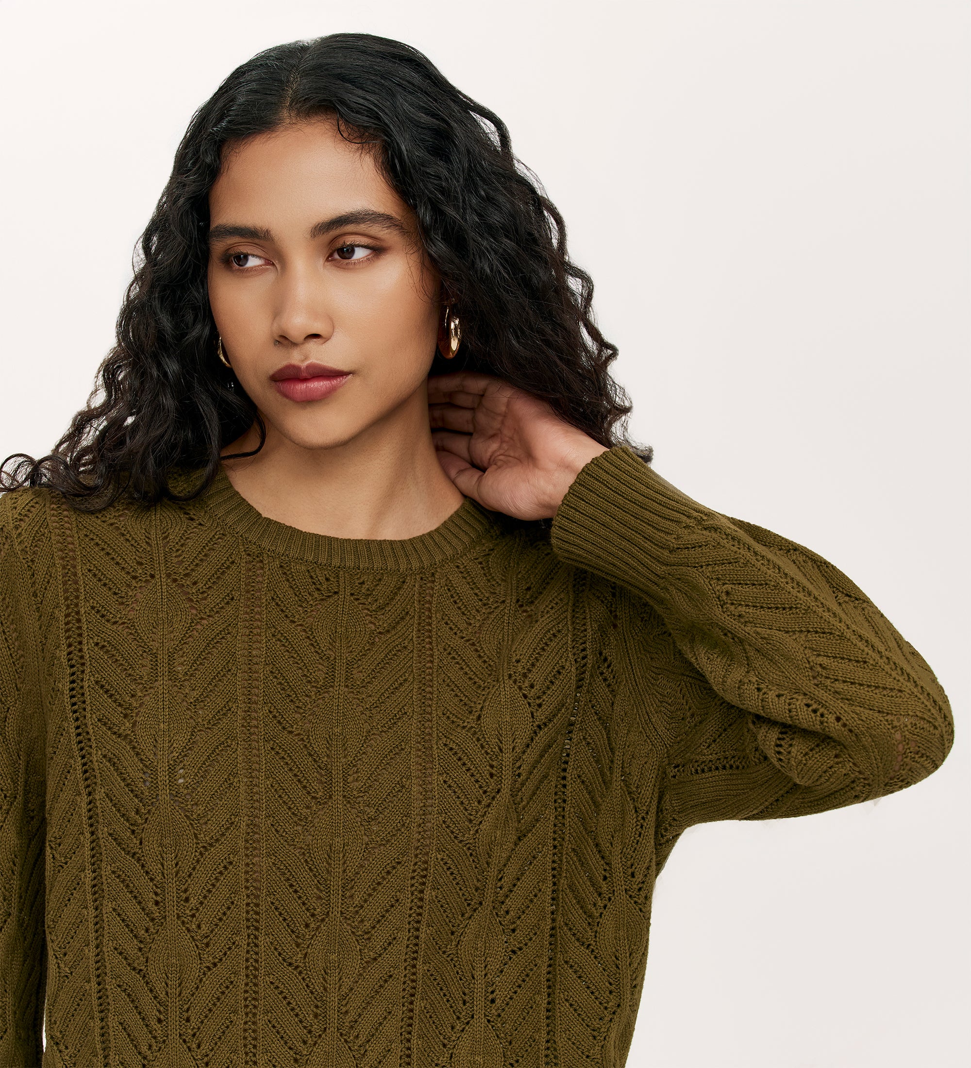 Valerie Khaki Knitted Jumper - Image 3