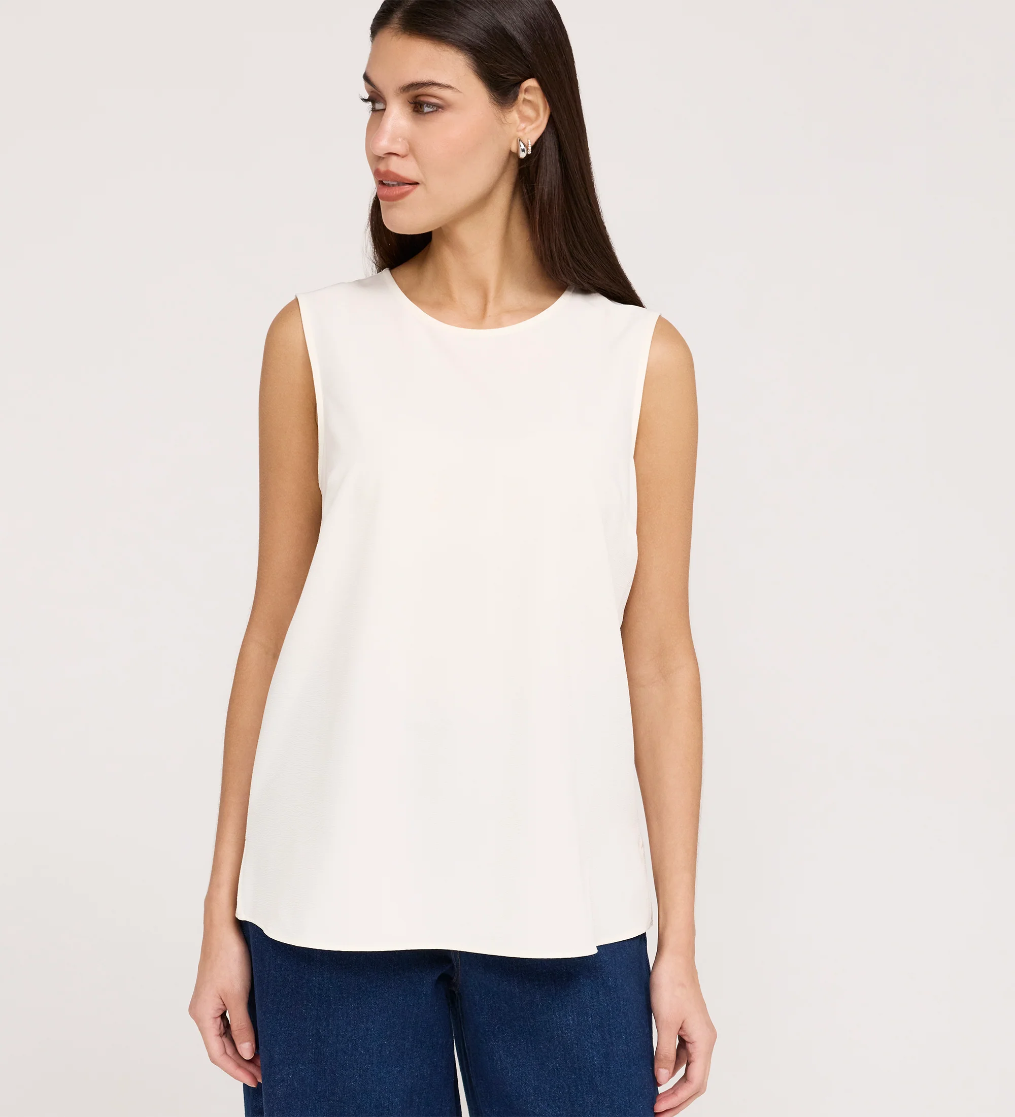 Vallie Ivory Round Neck Vest - Image 5