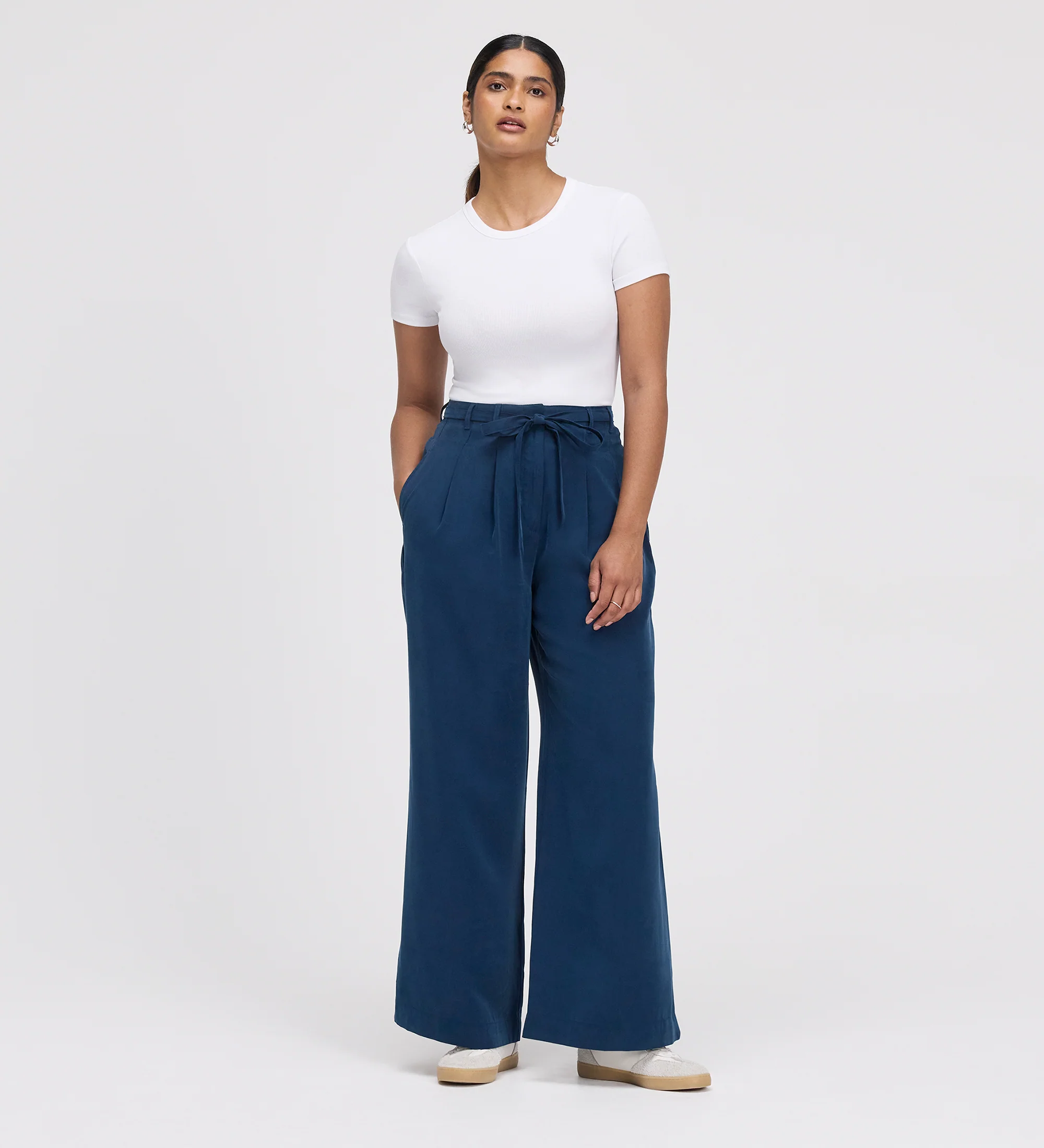 Venus Indigo Cupro Wide Leg Trousers - Image 4