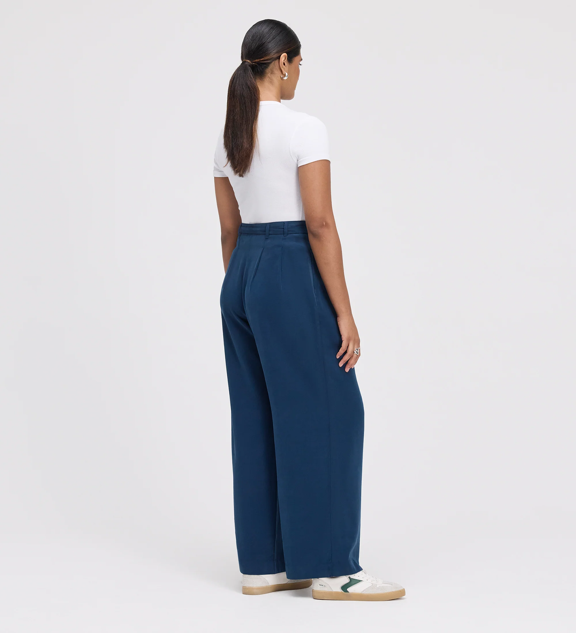 Venus Indigo Cupro Wide Leg Trousers - Image 6