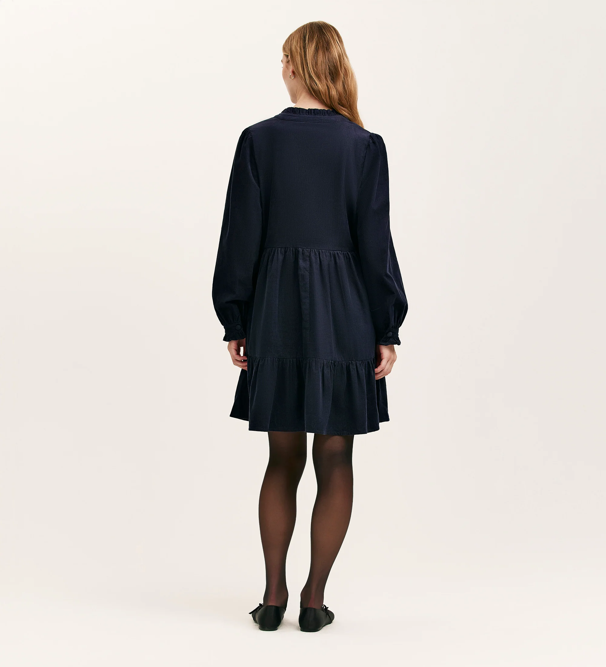 Verona Navy Corduroy Short Dress - Image 4